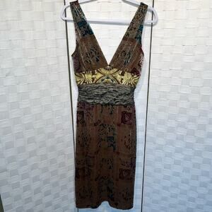 Nicole Miller Collection Cocktail Dress Size 2 Burnout Velvet Silk Sleeveless